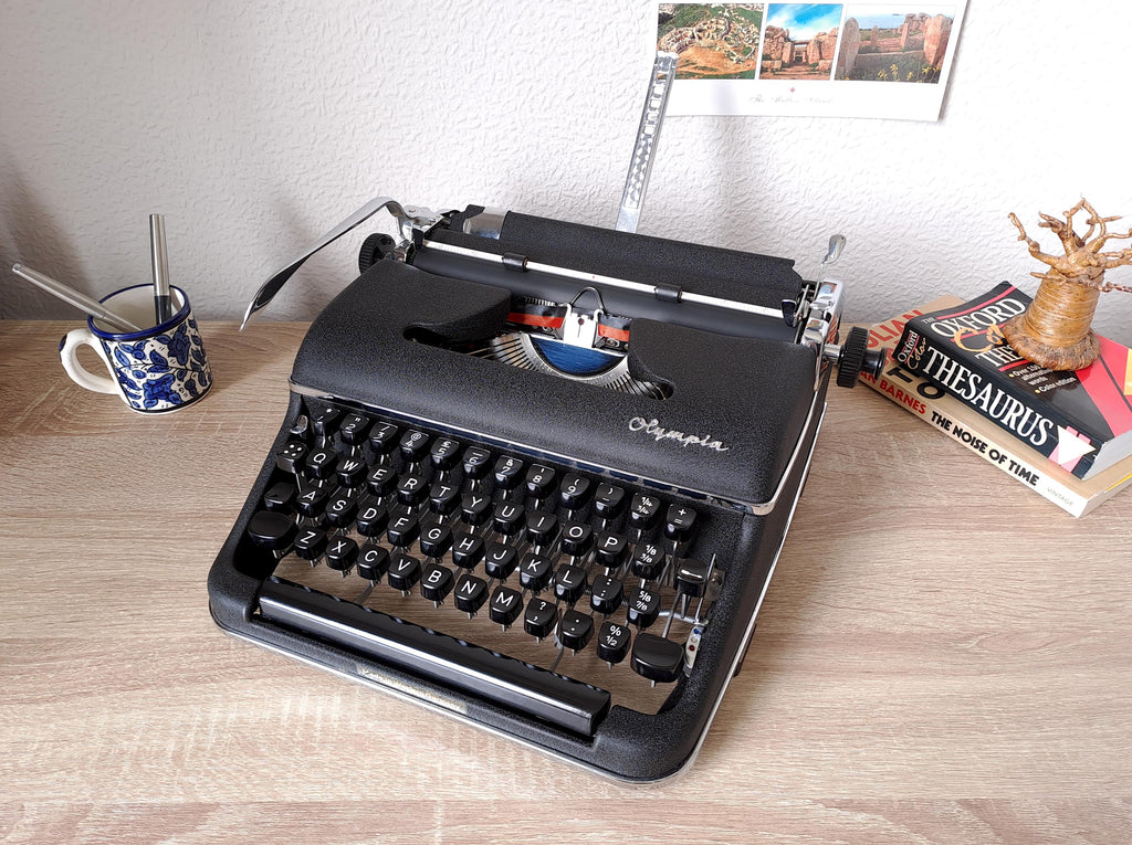Olympia SM2 Black Typewriter, New Platen