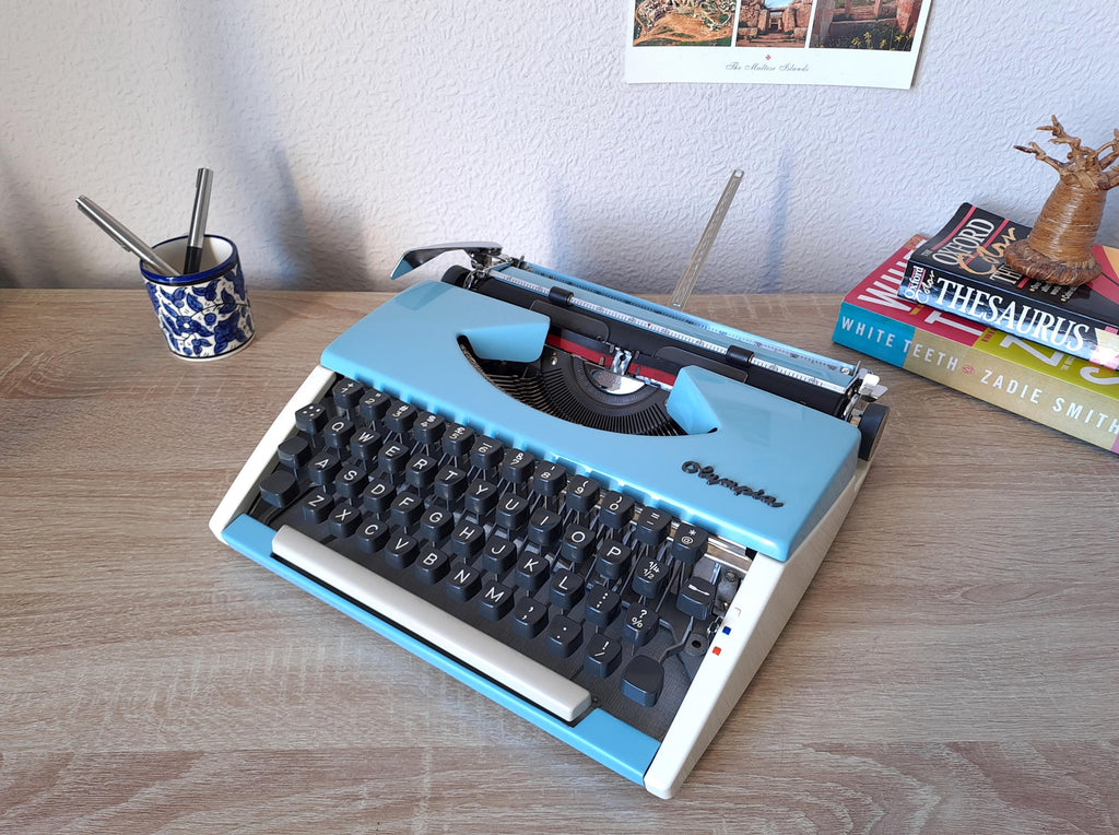 Custom-painted Script (cursive) Olympia SF Typewriter