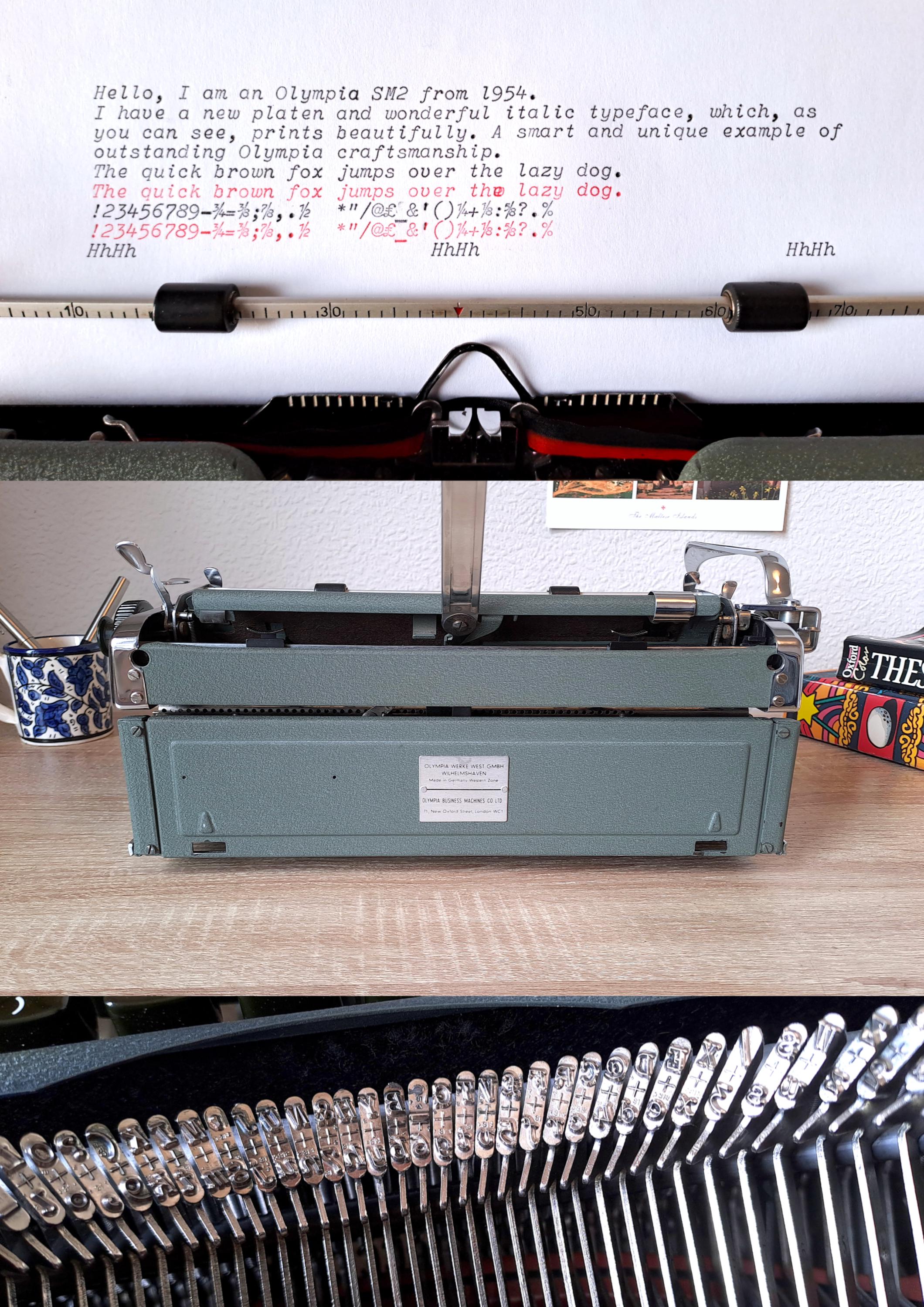 Italic Olympia SM2 Typewriter, New Platen