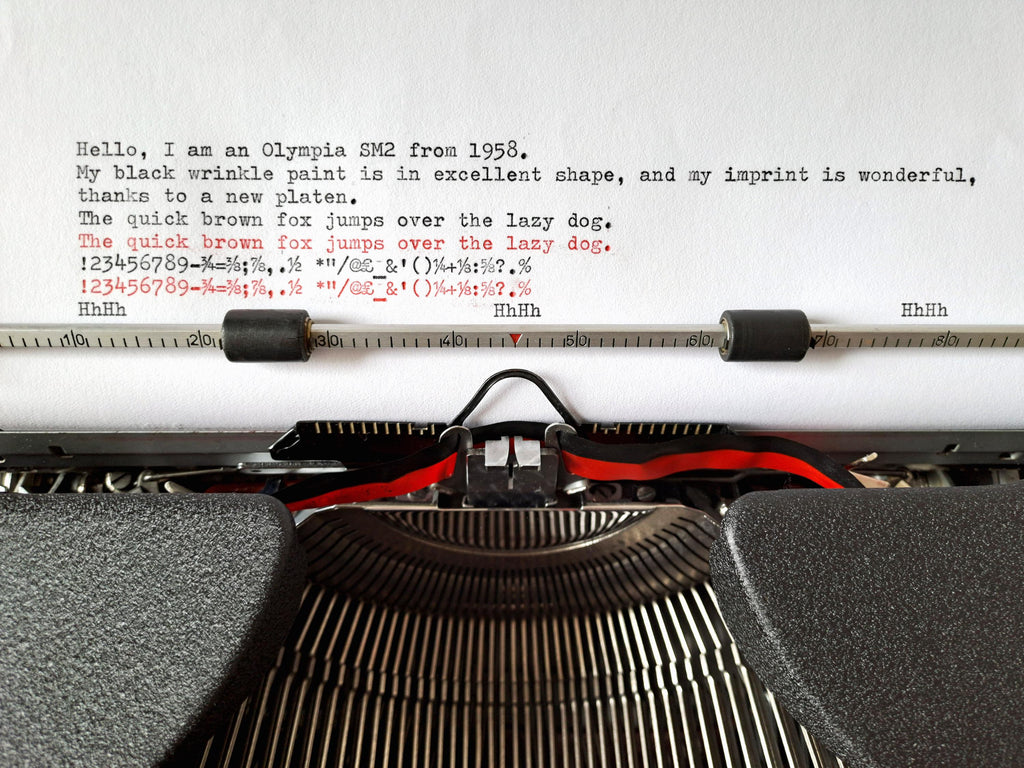 Olympia SM2 Black Typewriter, New Platen