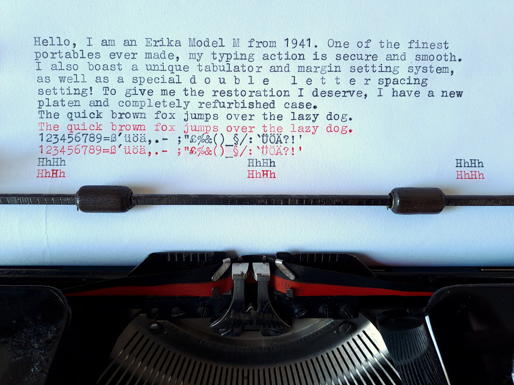 Erika Model M Typewriter, New Platen