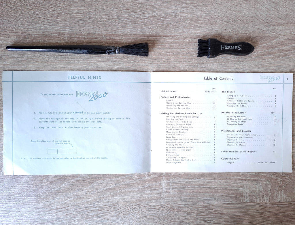 Hermes 2000 Typewriter, New Platen