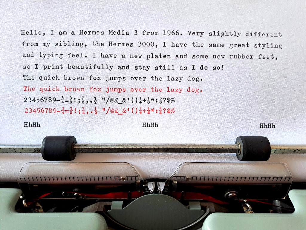 Hermes Media 3 Typewriter, New Platen