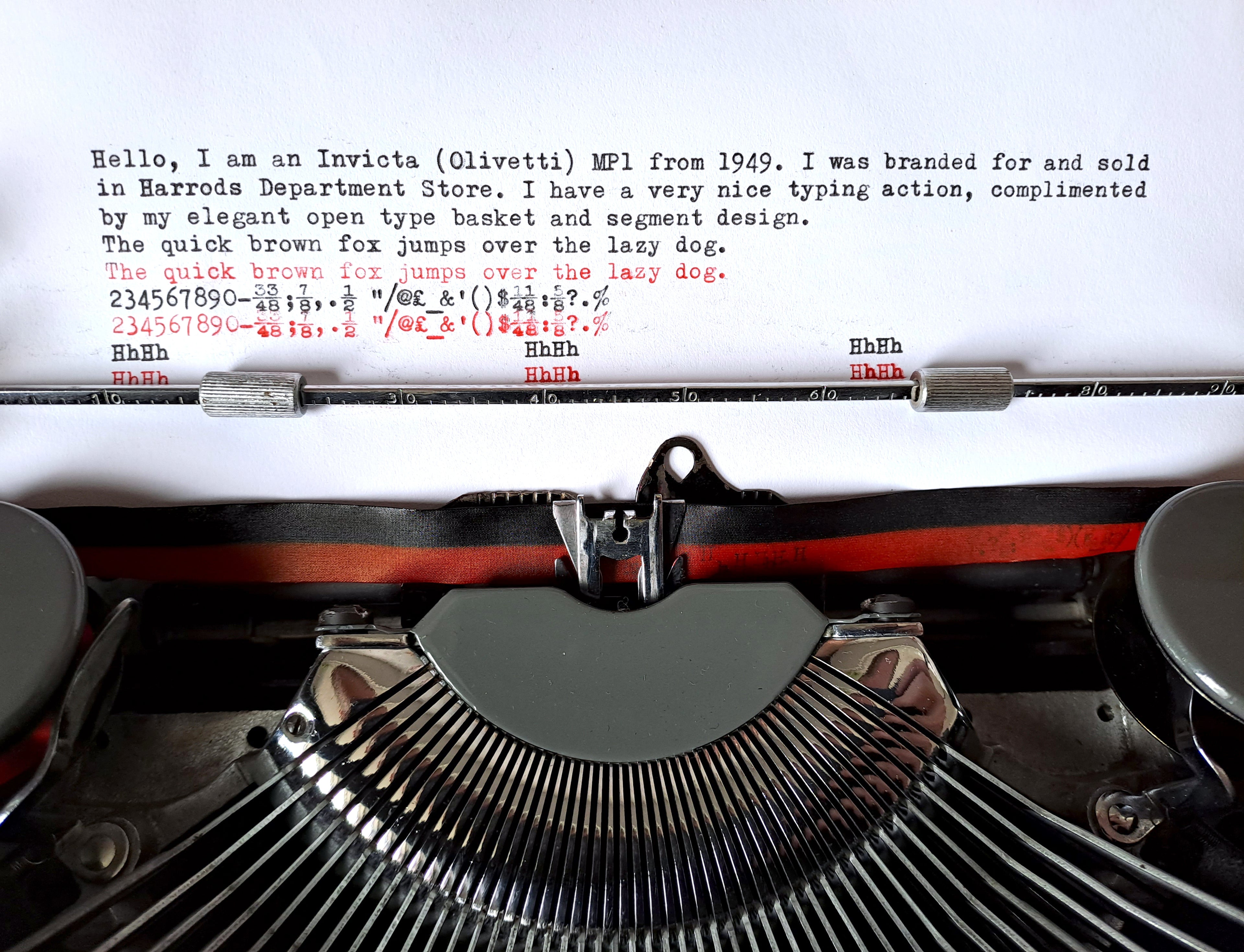 Harrods Invicta Typewriter (MP1)