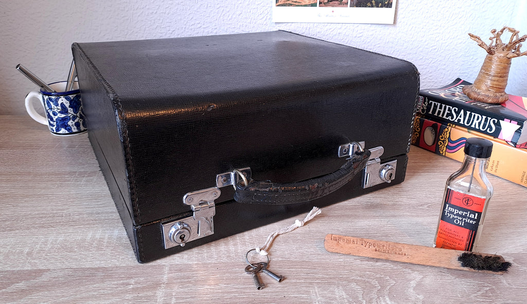 Imperial Good Companion Typewriter with Rare Secretarial Case, New Platen & Baseboard Feet