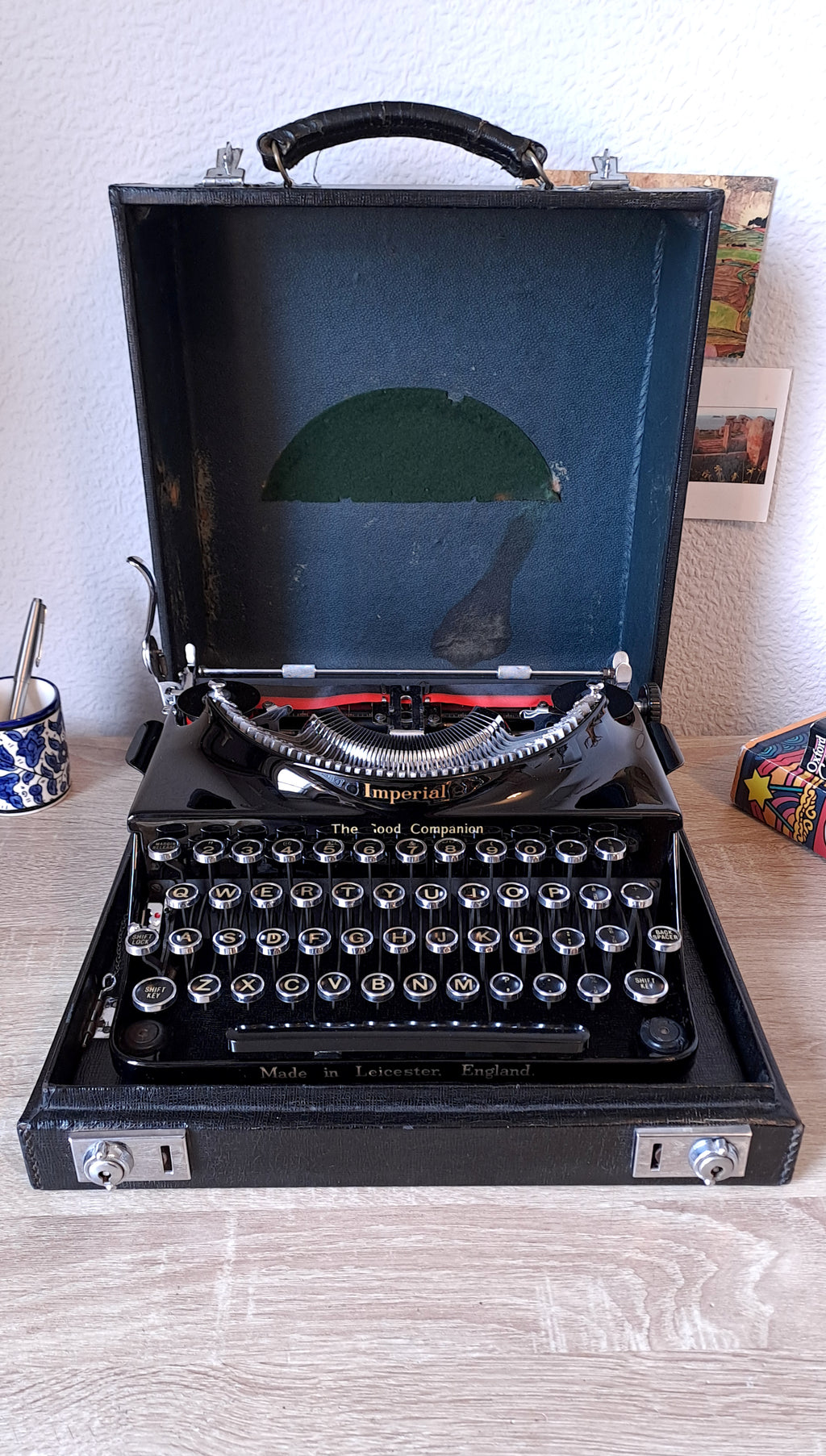 Imperial Good Companion Typewriter with Rare Secretarial Case, New Platen & Baseboard Feet