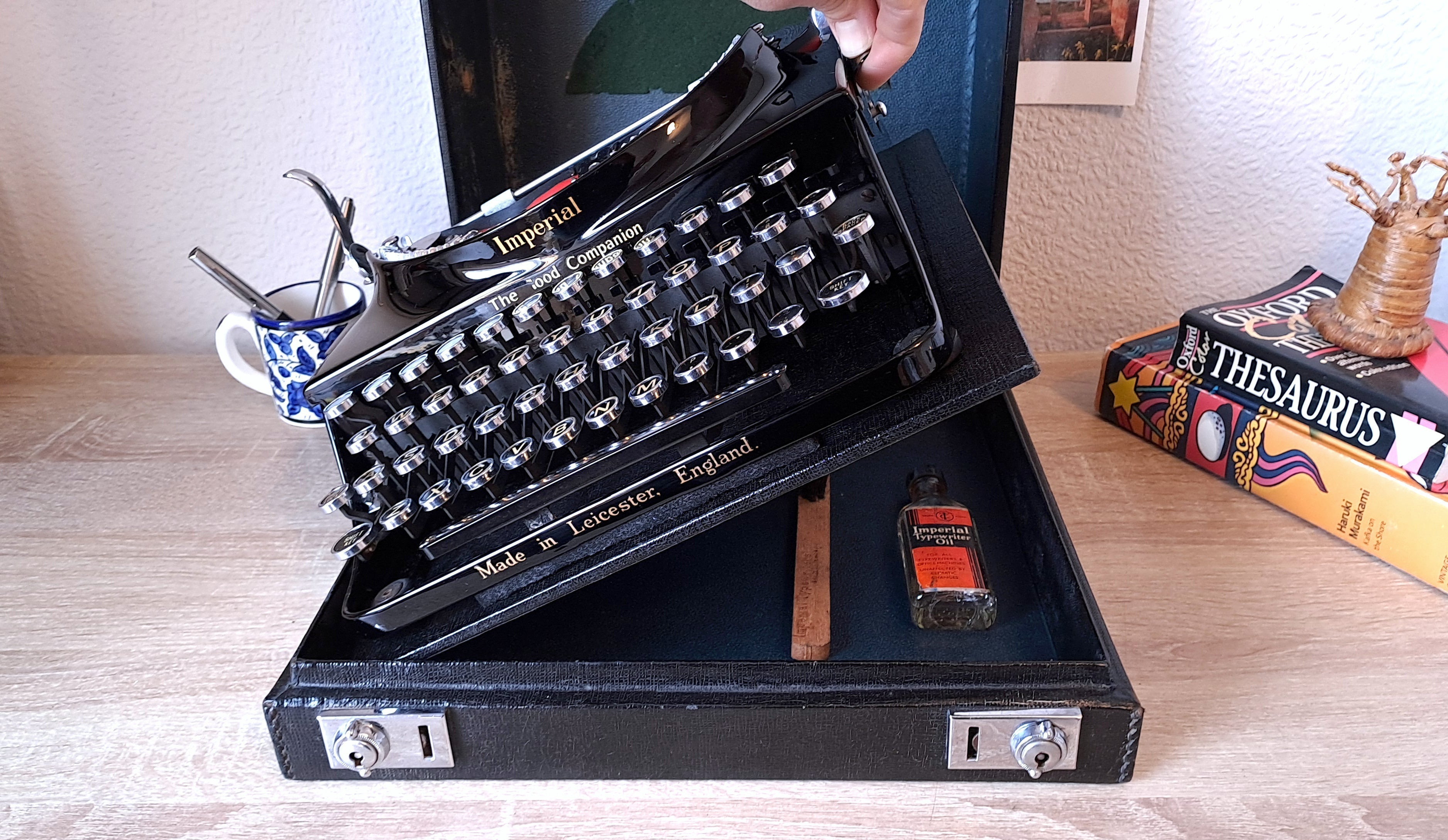 Imperial Good Companion Typewriter with Rare Secretarial Case, New Platen & Baseboard Feet