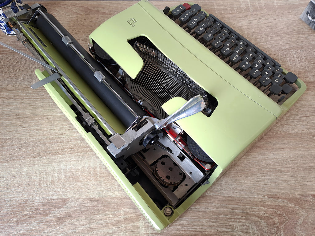 Green Olivetti Lettera 32 Typewriter