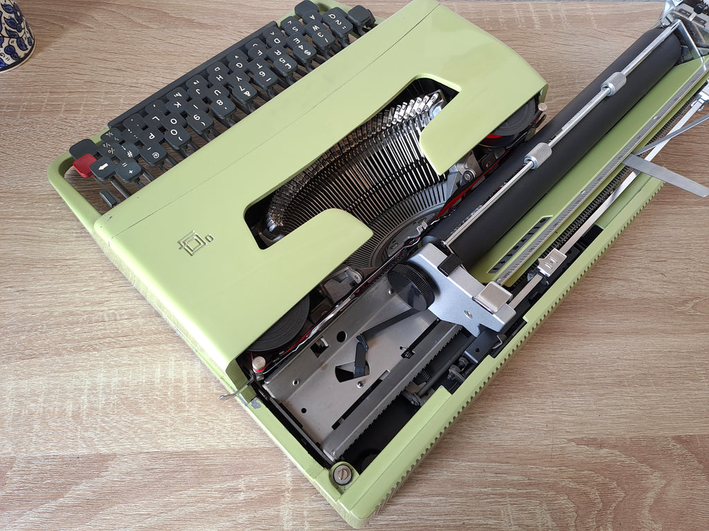 Green Olivetti Lettera 32 Typewriter