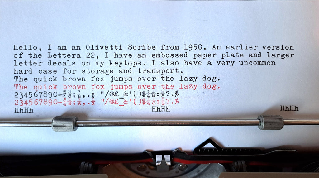 Olivetti Scribe Typewriter with Rare Wooden Case & Original Dust Cover