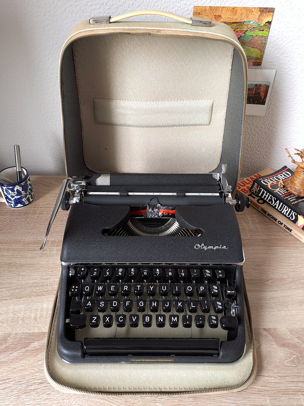 Olympia SM2 Black Typewriter, New Platen