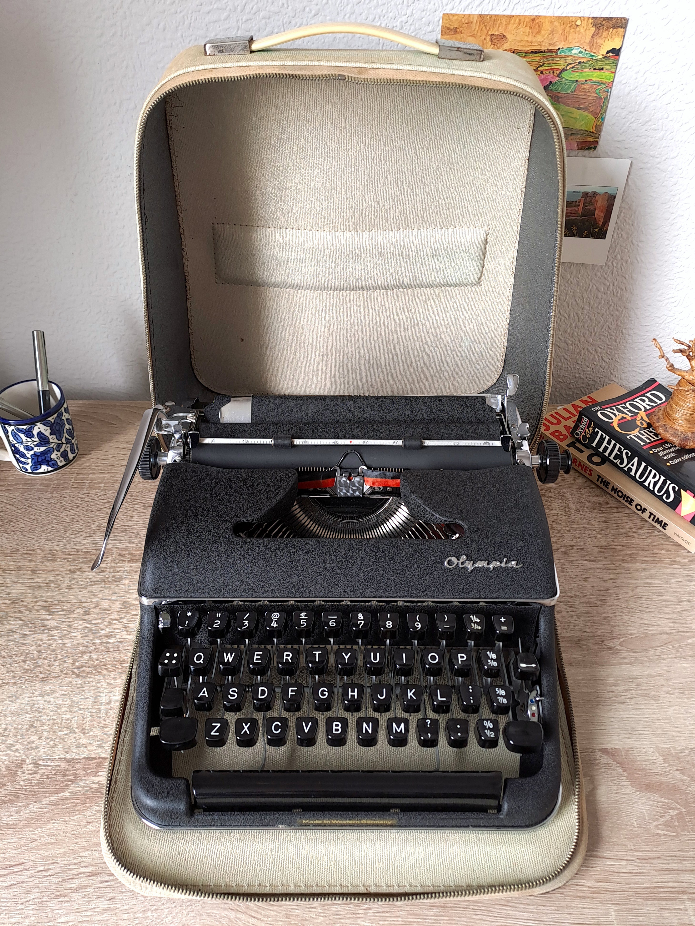 Olympia SM2 Black Typewriter, New Platen