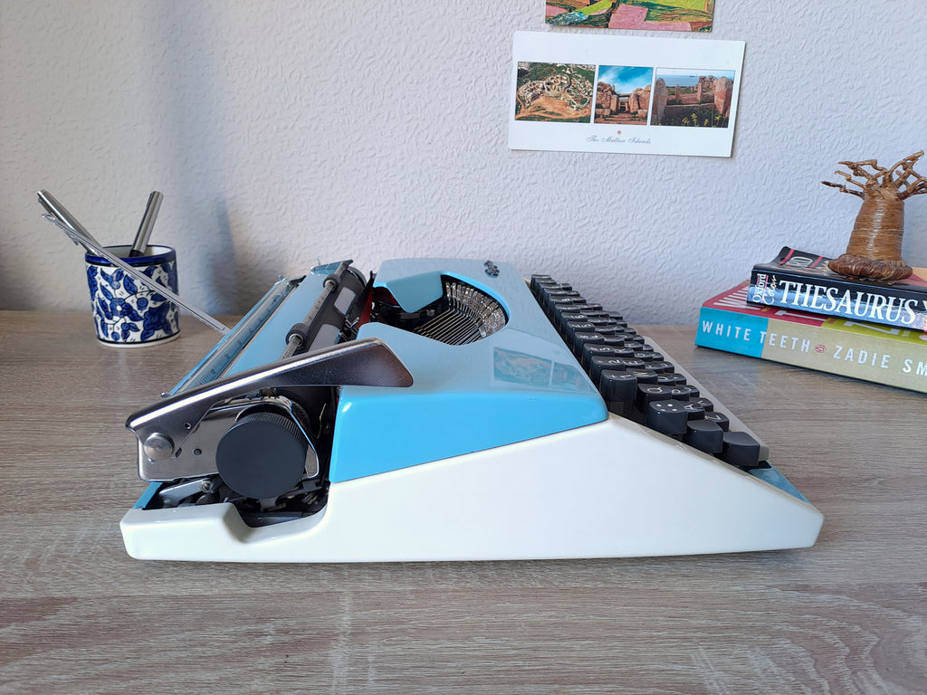 Custom-painted Script (cursive) Olympia SF Typewriter