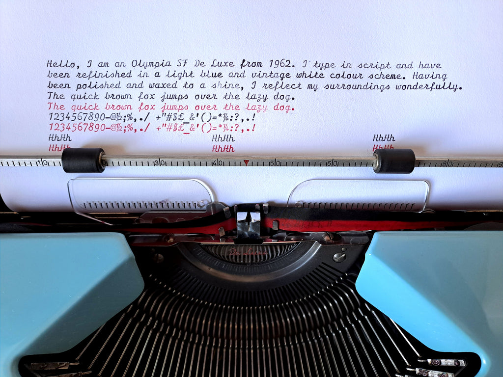 Custom-painted Script (cursive) Olympia SF Typewriter