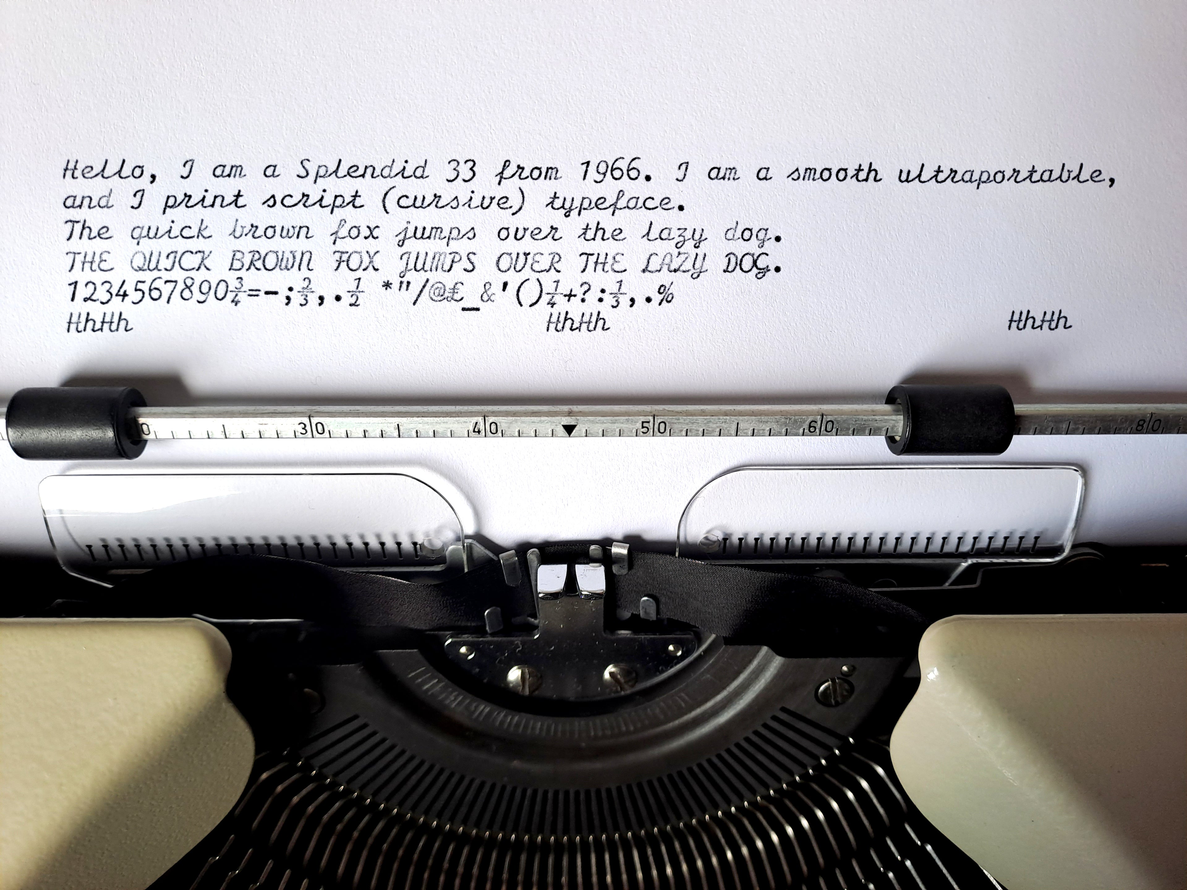 Script (cursive) Olympia Splendid 33 Typewriter