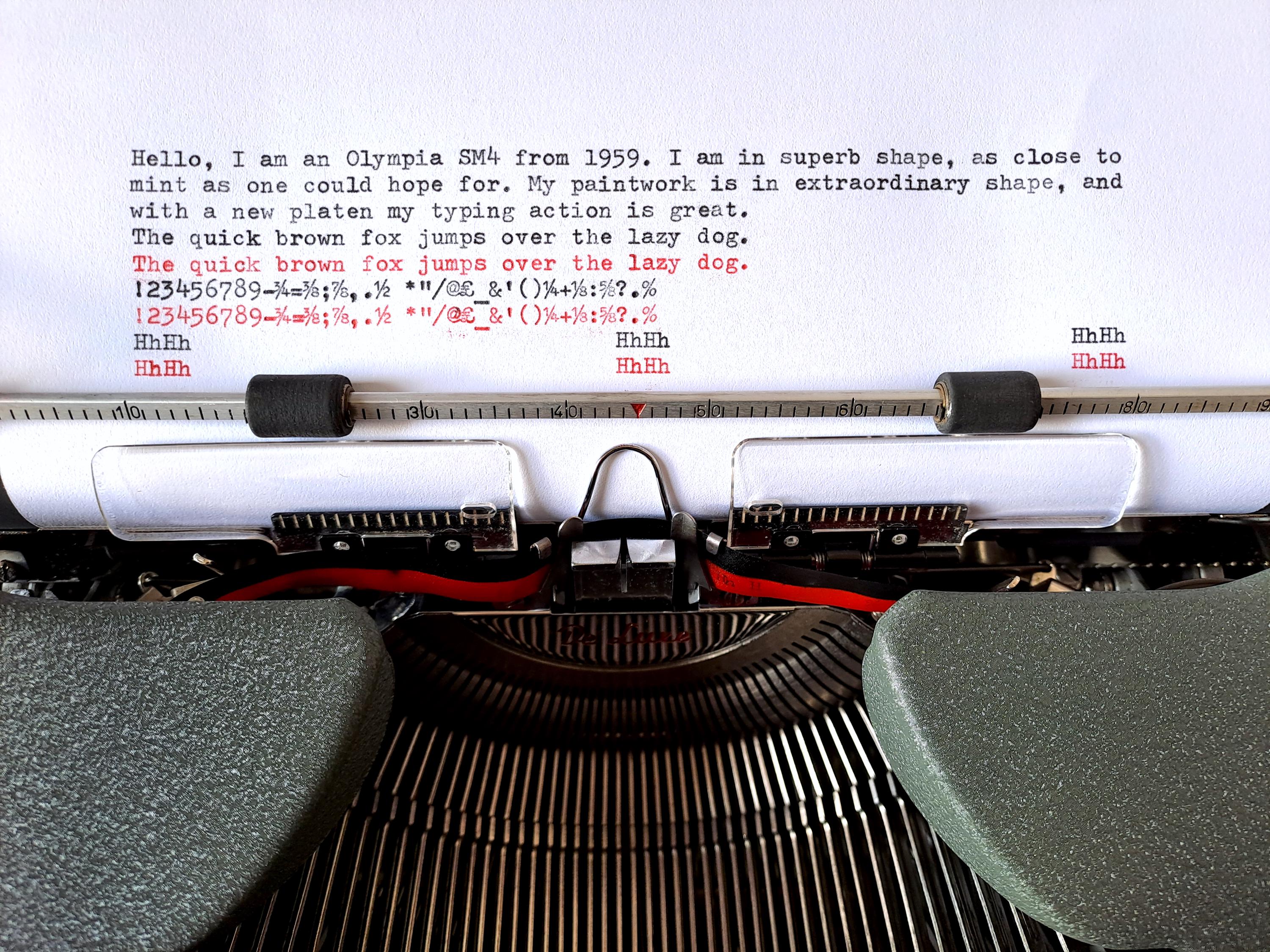 Olympia SM4 Typewriter, New Platen