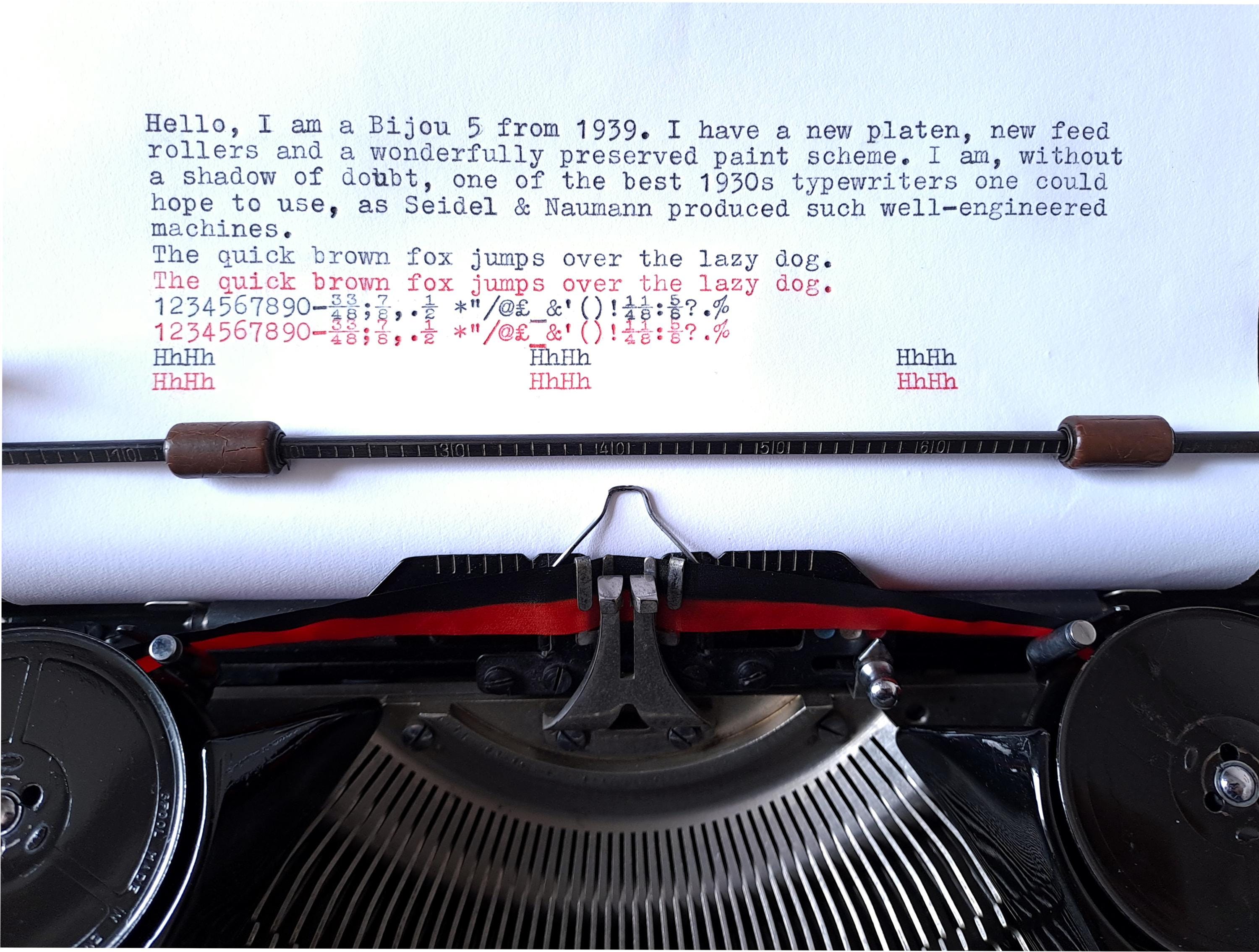 Bijou 5 Typewriter, New Platen